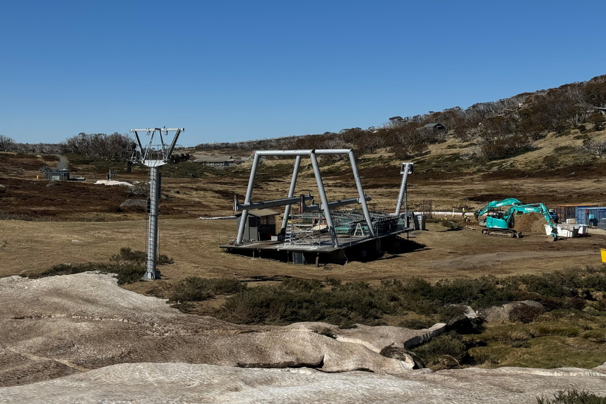 Perisher snowmaker at sunrise