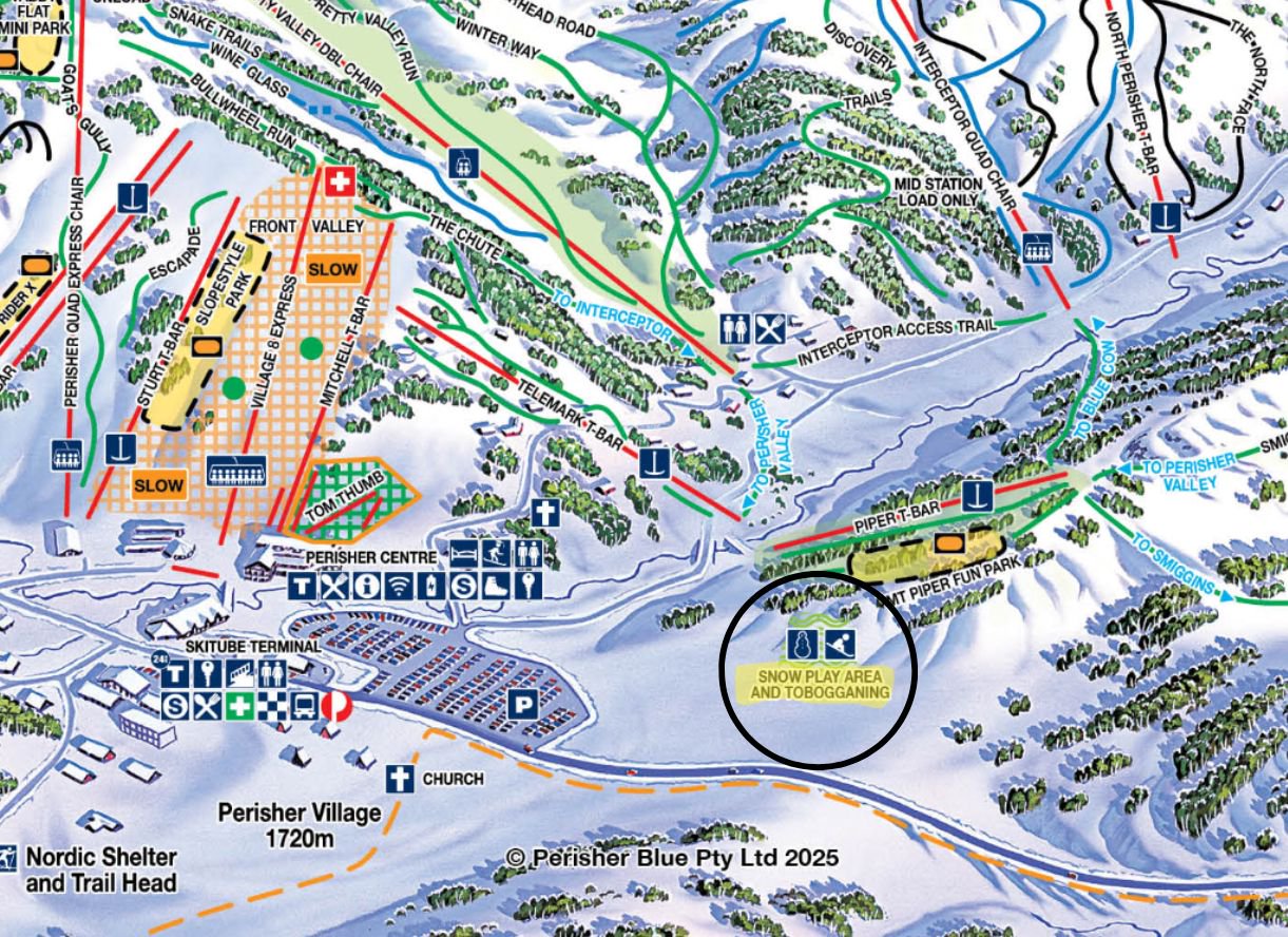 Perisher Toboggan & Snow Play Area Trail Map